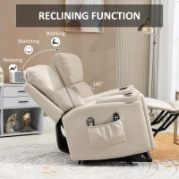 HOMCOM Electric Riser and Recliner Chair, with Massage and Heat - Beige(m-6)