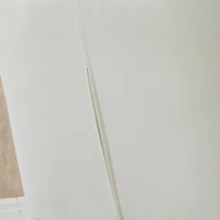 HOMCOM Esszimmerstuhl mit Armlehne Wohnzimmerstuhl Bürostuhl Polsterstuhl modern samtartiges Polyester Holz Cremeweiß 73 x 62 x 76 cm(m-8)