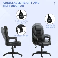 HOMCOM Faux Leather Office Chair - Black(m-4)