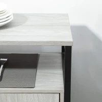 HOMCOM Modern Sideboard, Steel Frame Storage Cabinet with 2 Doors and Adjustable Shelves for Living Room, Hallway, Light Grey(m-9)