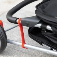 PawHut Pet Travel Stroller with Rain Cover, 3 Wheels Foldable Cat Dog Pushchair with Storage Basket and Cupholder for Small Miniature Dogs(Black)(m-9)