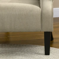 HOMCOM Upholstered Accent Chair with Rolled Arms and Wood Legs, Armchair for Living Room Bedroom, Beige(m-8)