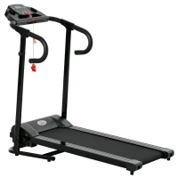 HOMCOM Tapis Roulant Elettrico Pieghevole Salvaspazio, Tapis Roulant Professionale con Display LCD, Velocità 0.8-10km/h e 12 Programmi, Potenza 500W, per Casa e Ufficio, Nero(m-10)