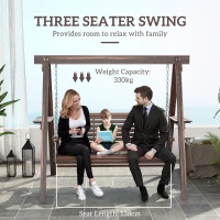 Outsunny Three-Seater Wooden Swing Bench(m-4)