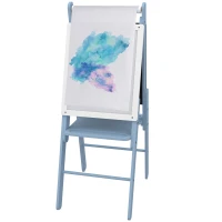 AIYAPLAY Three-In-One Easel for Kids, with Paper Roll, Adjustable Height - Blue(m-11)