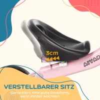 AIYAPLAY Dreirad für Kinder 2-5 Jahre, höhenverstellbarer Sitz, Klingel, Fahrradkorb, Metallrahmen, Rosa(m-5)