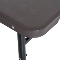 Outsunny Mesa de Camping Plegable y Portátil tipo Mesa Buffet Auxiliar Ligera y Multiusos con Asas PP 122x61x53/71.5cm(LxAnxAl)(m-8)