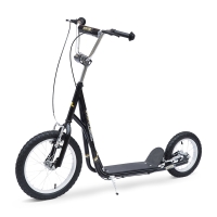 HOMCOM Trottinette Tout Terrain Acier Noir Enfant+Adulte
