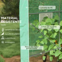 Outsunny Invernadero de Túnel 4x2x2 m con Puerta Enrollable y 6 Ventanas de Malla  Cubierta PE 140 g/m² Verde(m-4)