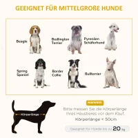 PawHut Hundesofa Erhöhtes Haustiersofa mit Kissen Katzensofa Hundecouch Hundebett Haustierbett Hundeschlafplatz für mittelgroße Hunde waschbarer Bezug Weiß+Grau 90 x 60 x 20 cm(m-7)