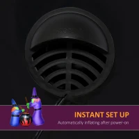 HOMCOM 1.8m Inflatable Halloween Lawn Decoration with LED Witches Around A Black Cauldron Outdoor Air Blown Holiday Décor(m-6)