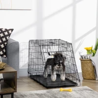 Pawhut Trapeze Collapsible Dog Pet Travel Box Cage Removable Tray 77 x 47 x 55cm(m-2)