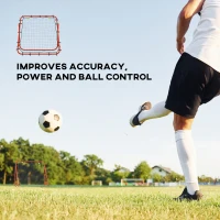 HOMCOM Adjustable Rebounder Net Kickback Target Goal for Teens Adults Training, Red(m-6)