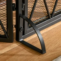 HOMCOM Funkenschutzgitter Funkenschutz, klappbar, 3-teilig, 120 cm xx 79 cm, Schwarz(m-8)