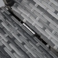Outsunny Lettino Prendisole in Rattan PE, Schienale Reclinabile a 4 Livelli, Tettuccio e Materassino,  Grigio(m-8)