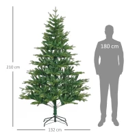 HOMCOM Weihnachtsbaum Christbaum, inkl. Standfuß, realistisches Aussehen, üppige Zweige, Grün 1,30 x 2 m, Grün(m-3)