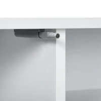 HOMCOM Floating TV Stand Cabinet for TVs up to 60", Wall Mounted TV Unit with Open Shelf, Storage Cupboards and Cable Management for Living Room, White(m-9)