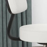 HOMCOM Beautician's Swivel Salon Chair w/ Padded Seat Back 5 Wheels Adjustable Height Salon Hairdressers Tattoo Spa Rolling Cushion Professional 48cm White(m-8)