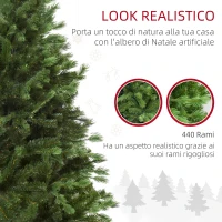 HOMCOM Albero di Natale Artificiale Gigante 150cm Realistico, Decorazione di Natale con 440 Rami, Base Pieghevole e Rimovibile(m-4)