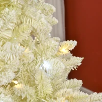 HOMCOM Sapin de Noël artificiel lumineux blanc  180 cm 650 branches 150 LED - support pied pliable(m-9)