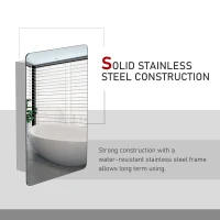 kleankin Bathroom Storage Cabinet w/Sliding Mirror Door, Wall Mounted Bathroom Cabinet with 3 Shelves, Stainless Steel Frame, 46W x 66H cm(m-6)