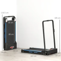 HOMCOM Folding Motorised Home Treadmill Walking Machine with LCD Monitor, Blue(m-3)