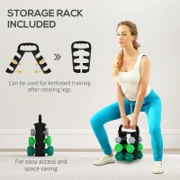 SPORTNOW Dumbbells Set with Storage Rack, 2 x 1kg, 2 x 3kg, 2 x 5kg, Grey(m-5)