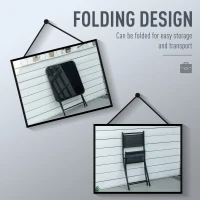 Outsunny 3 Pieces Garden Bistro Set, Folding Patio Table with Glass Table Top and 2 Chairs, Outdoor Furniture Set for Garden and Porch, Black(m-4)