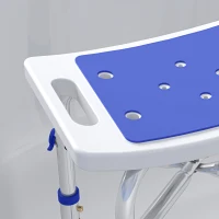 HOMCOM 44-51.5cm Aluminium Frame Shower/Bath Stool - White(m-9)