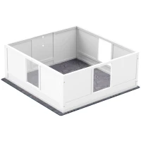 PawHut Whelping Box for Dogs with Whelping Pad, Adjustable Entrance, Non-slip Foot Pads, for Large Dogs, 124 x 120cm(m-11)