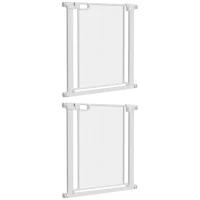 PawHut Lot de 2 barrières de sécurité pour animaux domestique avec fermeture automatique double verrouillage largeur 75-82 cm(m-1)