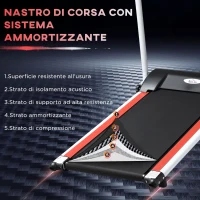 HOMCOM Tapis Roulant Elettrico Professionale Pieghevole Salvaspazio con Schermo LCD, per Casa e Ufficio, Velocità 10km/h(m-6)