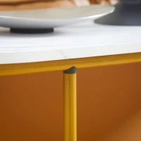 HOMCOM Konsolentisch in Artdeco-Design, Marmoroptik, Weiß + Gold(m-8)