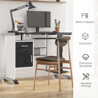HOMCOM Mesa de Ordenador PC Despacho Escritorio 100x52x75cm Oficina Mobiliario Madera(m-6)