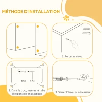 PawHut Barrière escalier chien fermeture automatique double verrouillage opération à une main largeur 75-82 cm noir(m-9)