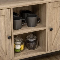 HOMCOM Sideboard im Industriedesign, 2 Schränke, 2 Regale. 1 Ablagefach, 100 cm x 30 cm x 80 cm, Natur + Schwarz(m-8)