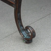 Outsunny Gartenbank 2-Sitzer Parkbank aus Metall Sitzbank bis 200 kg Bank Terrassenbank mit Rücken- & Armlehnen Gartenmöbel Metall antik Silber 110 x 60 x 97 cm(m-7)