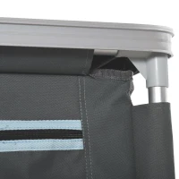 Outsunny Campingschrank Küchenbox tragbar mit Arbeitsplatte Tragetasche 3 Ablagen 1 Schrank 600D Oxford Stoff Grau 96 x 49,5 x 104 cm(m-8)