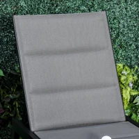 Outsunny Sdraio da Giardino Reclinabile su 5 Livelli Rivestimento Imbottito, Alluminio e Texteline, 72x168x102cm Grigio(m-8)