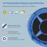 HOMCOM Ø100 cm Nestschaukel Kinderschaukel Vogelnestschaukel Outdoor Schaukel für Kinder Garten Oxford Blau(m-5)