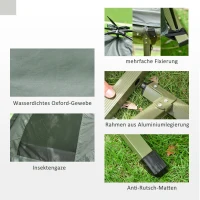Outsunny Campingzelt-Set mit Feldbett, Schlafsack und Matratze Dunkelgrün(m-7)