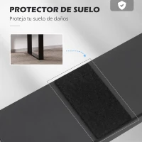 HOMCOM Conjunto de 2 Patas para Mesa Patas de Diseño Rectangular con Tornillos Incluidos para Mesa DIY 60x72 cm Negro(m-5)