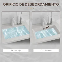 kleankin Mueble de Baño con Lavabo Cerámico Armario Bajo de Lavabo de Pared con 2 Puertas Estante Ajustable 60x45,5x60 cm Gris(m-5)
