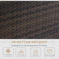 Outsunny Gartenmöbel-Set, 4-tlg., 3 Sofas, Beistelltisch, Sitzkissen, Alurahmen, Kunstrattan, Beige(m-4)