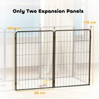 PawHut Two-Piece Dog Pen Expansion Pack for Large Dogs, 100cm Tall Animal Pen with Three Connecting Stakes(m-3)