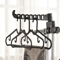 HOMCOM Wäscheständer, 4 Ebenen, klappbar, 4 Rollen mit 2 Bremsen, Metallrahmen, Schwarz, 73 x 64 x 177cm(m-8)