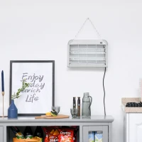 Outsunny Insektenvernichter Mückenlampe Schutzgitter LED 60 m² abnehmbares Tablett Zuhause Restaurant Geschäfte Schulen 20W(m-7)