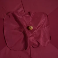 Outsunny Sombrilla de Jardín 295x200x255 cm con Mástil de Madera Varillas de Bambú y Polea Parasol Rectangular para Terraza Rojo(m-8)