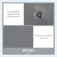HOMCOM Banc de rangement, bout de lit, coffre de rangement, repose-pieds en velours côtelé avec couvercle, pour salon, chambre, entrée, 117 x 44 x 50 cm, gris(m-6)