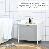 kleankin Bathroom Laundry Cabinet, Multi-Purpose Storage Unit with Raised back and Shaker Style Door(m-7)